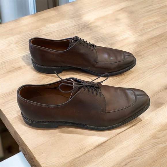 Allen Almond Delray leather upper dark brown lace up dress shoe men’s size 9 main image 6